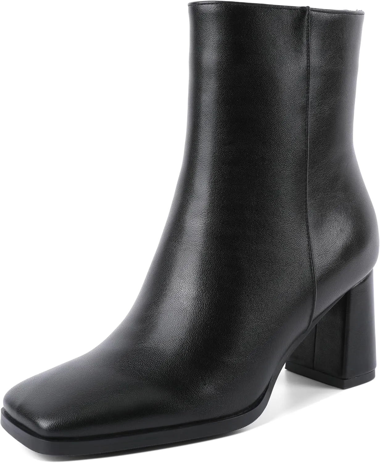 Joseywade Womens Ankle Boots Chunky Heel Boots Ankle Booties Square Toe 3 Inch Side Zip Boots Fall Shoes US Size 5-13