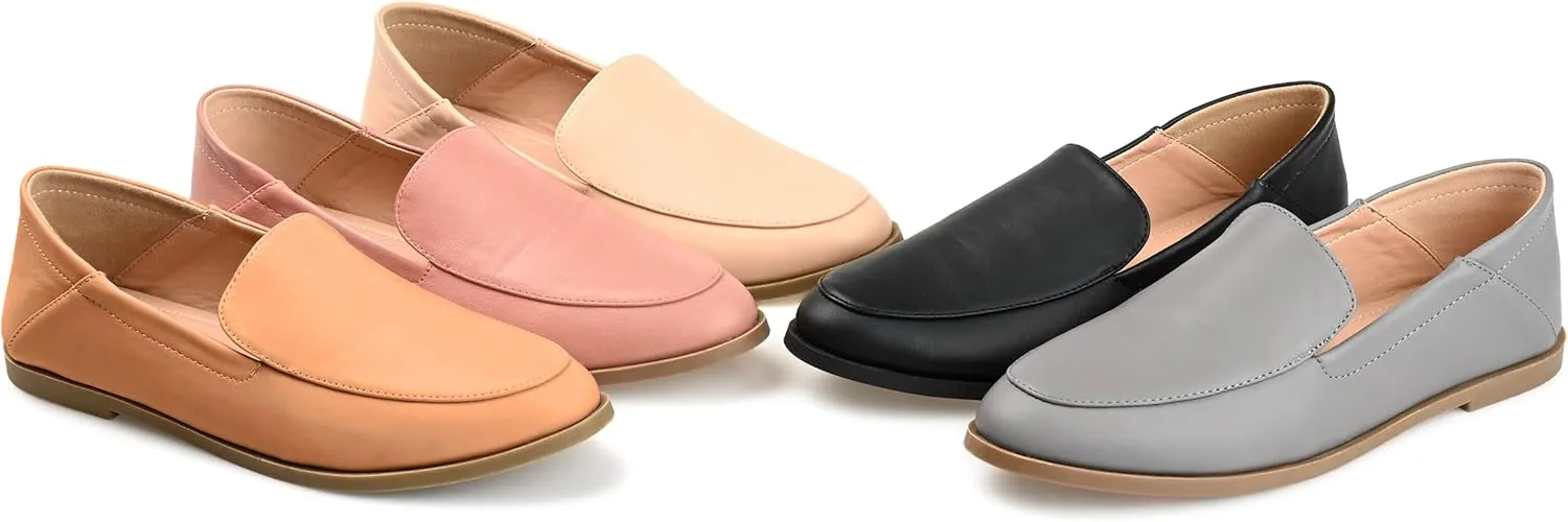 Journee Collection Womens Corinne Faux Leather Slip On Loafers