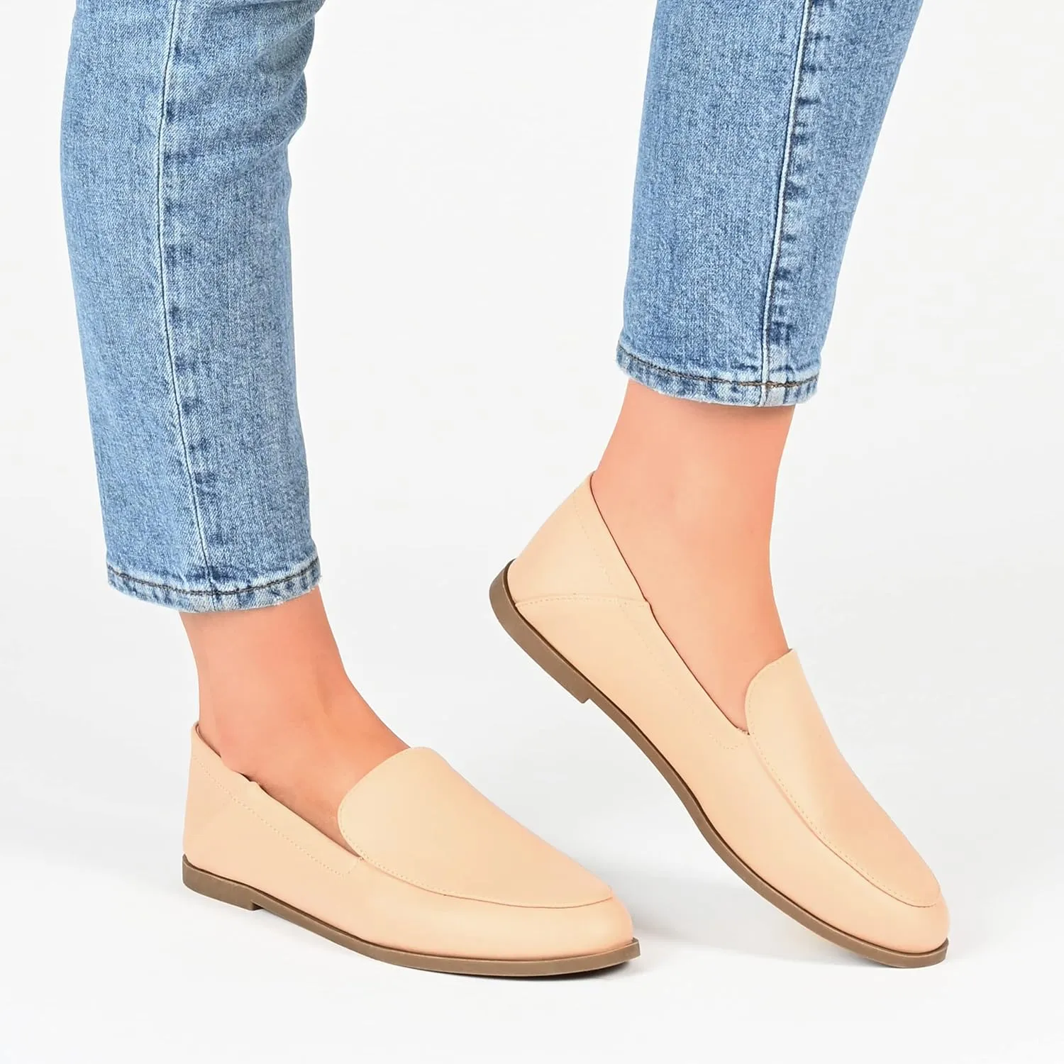 Journee Collection Womens Corinne Faux Leather Slip On Loafers