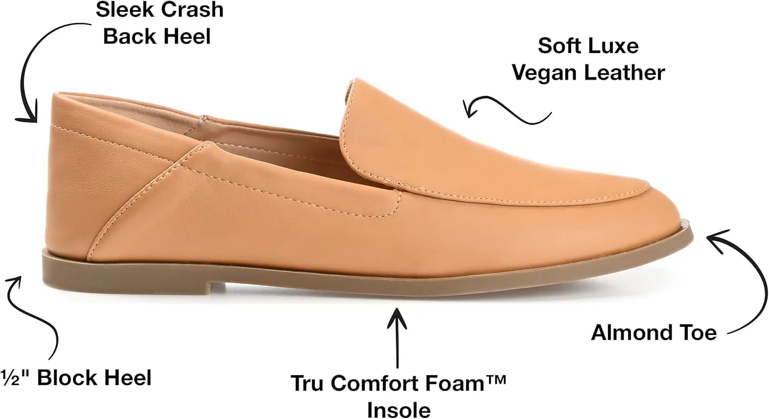 Journee Collection Womens Corinne Faux Leather Slip On Loafers
