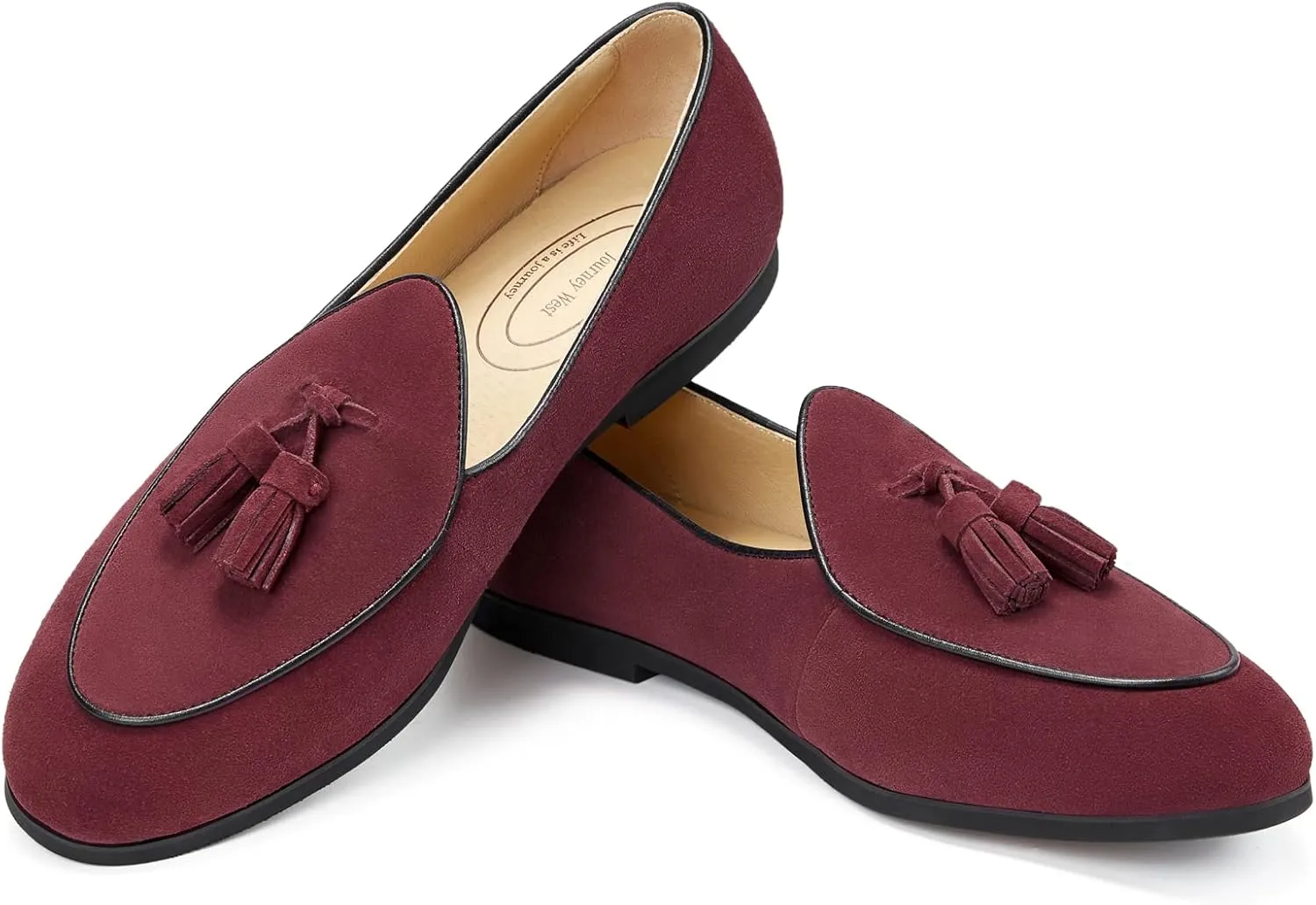 Journey West Men's Vintage Loafers for Men Belgian Loafers Slip-on Loafer Penny Loafer Casual Loafers