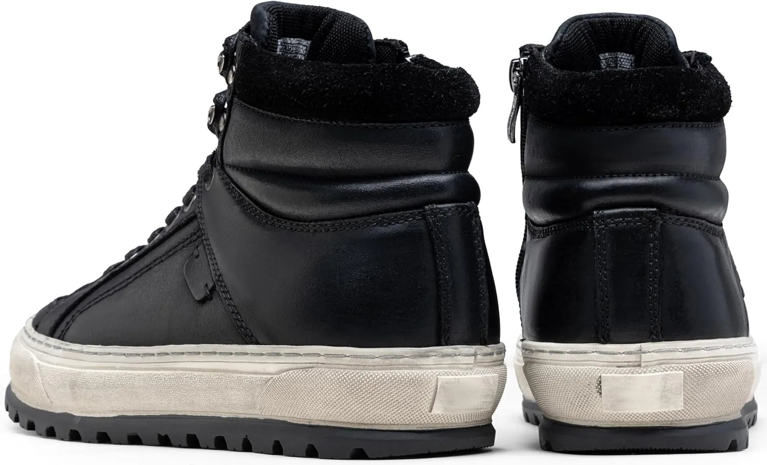 Jousen Mens Casual Shoes Leather High Top Fashion Sneakers for Men