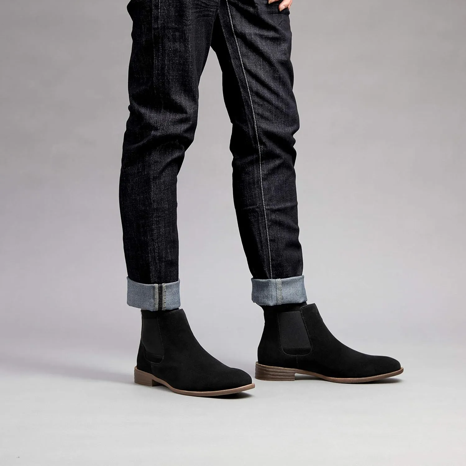 Jousen Men's Chelsea Boots Lightweight Casual Chukka Ankle Boots Classic Elastic Dress Boots For Men