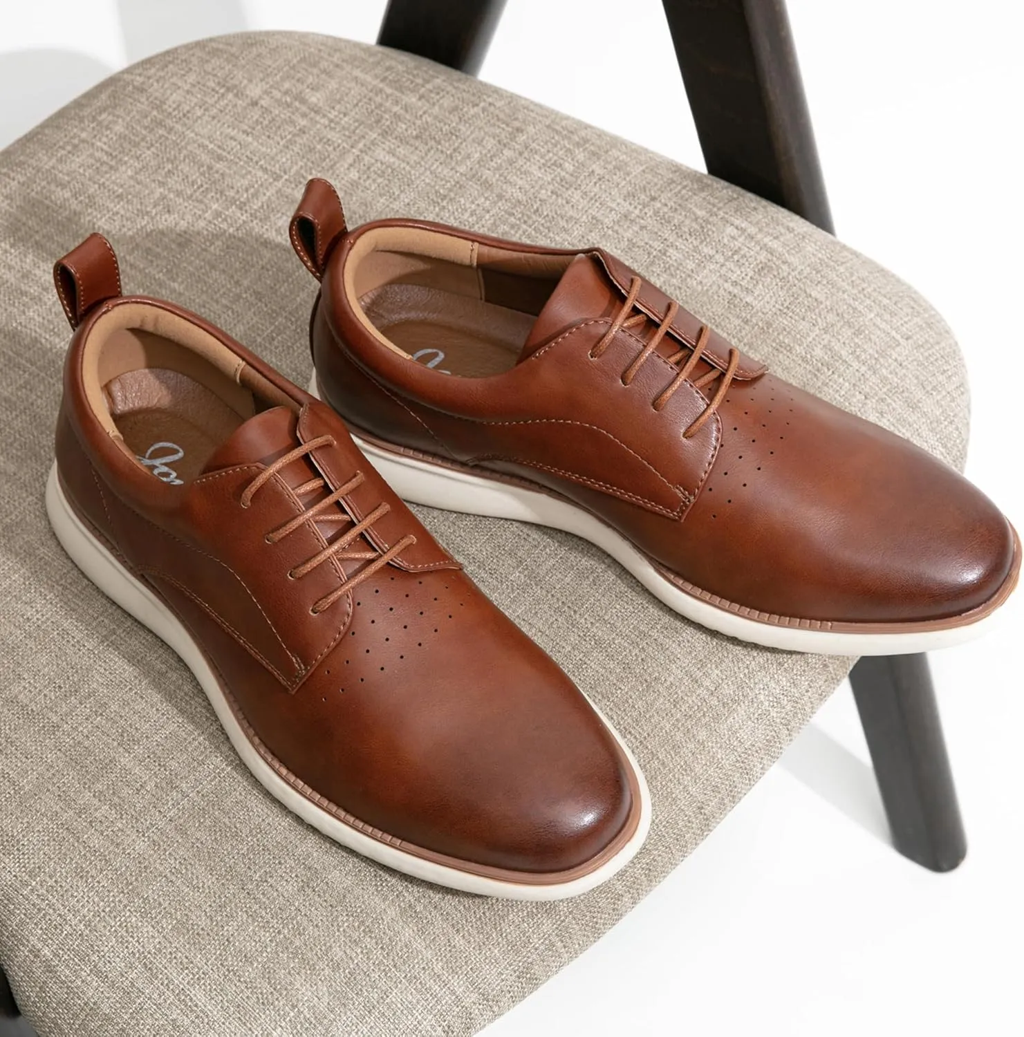 Jousen Mens Dress Shoes Oxfords Casual Retro Classic Comfortable Formal Derby Business Dress Shoes for Men