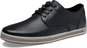 Jousen Men's Fashion Sneakers Leather Retro Casual Shoes for Men Breathable Dress Mens Sneakers