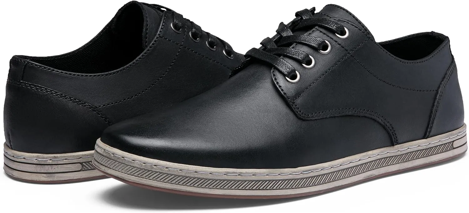 Jousen Men's Fashion Sneakers Leather Retro Casual Shoes for Men Breathable Dress Mens Sneakers
