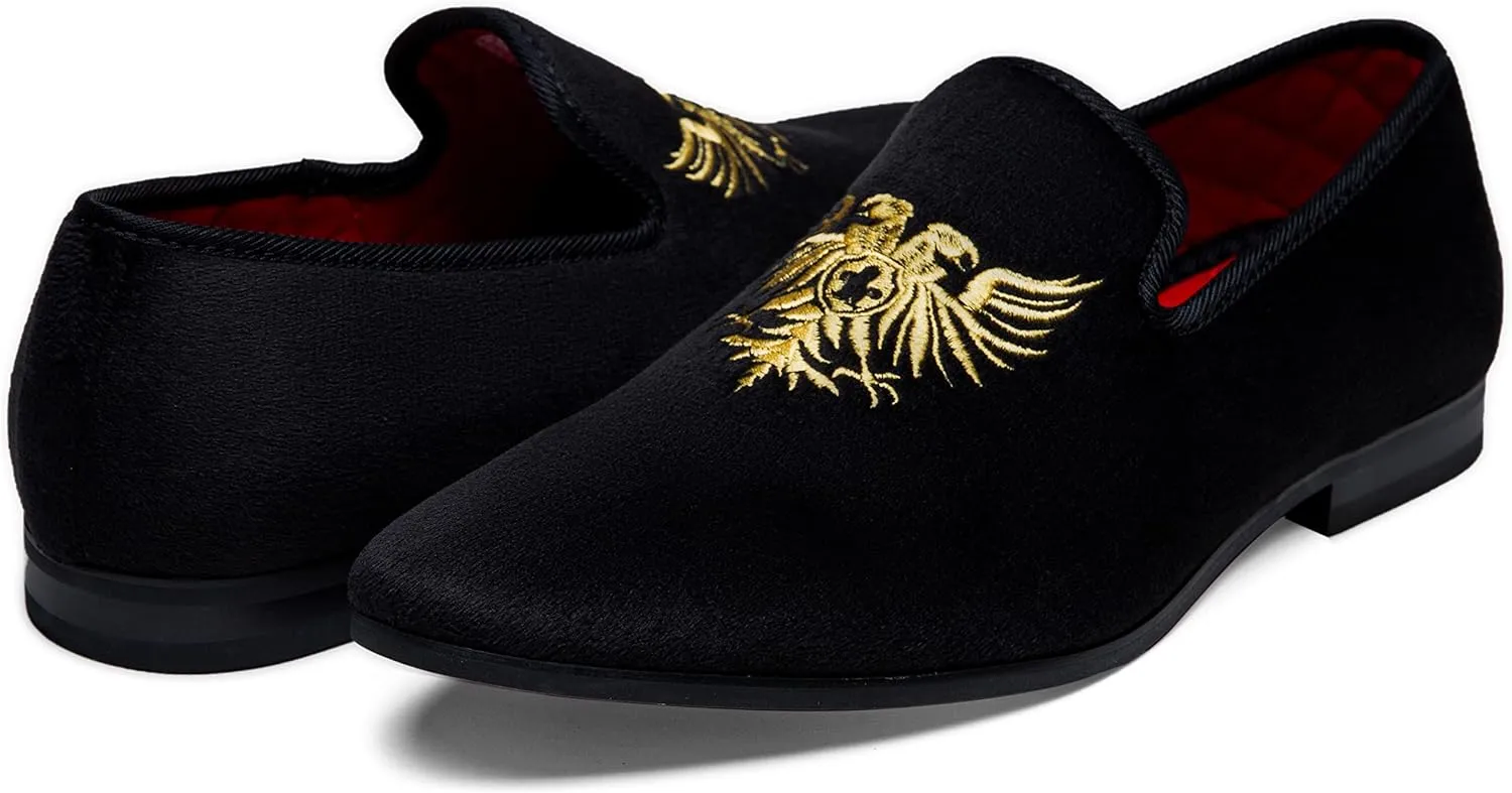 Jousen Men's Loafers Velvet Slip On Dress Men Shoes Soft Vintage Luxury Mens Wedding Party Prom Shoes for Men