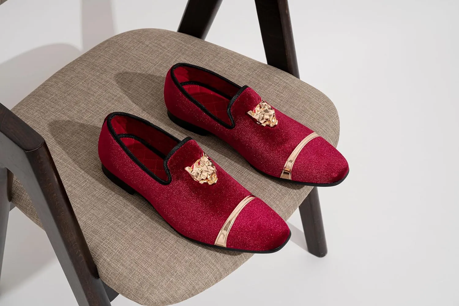 Jousen Men's Loafers Velvet Slip On Dress Men Shoes Soft Vintage Luxury Mens Wedding Party Prom Shoes for Men