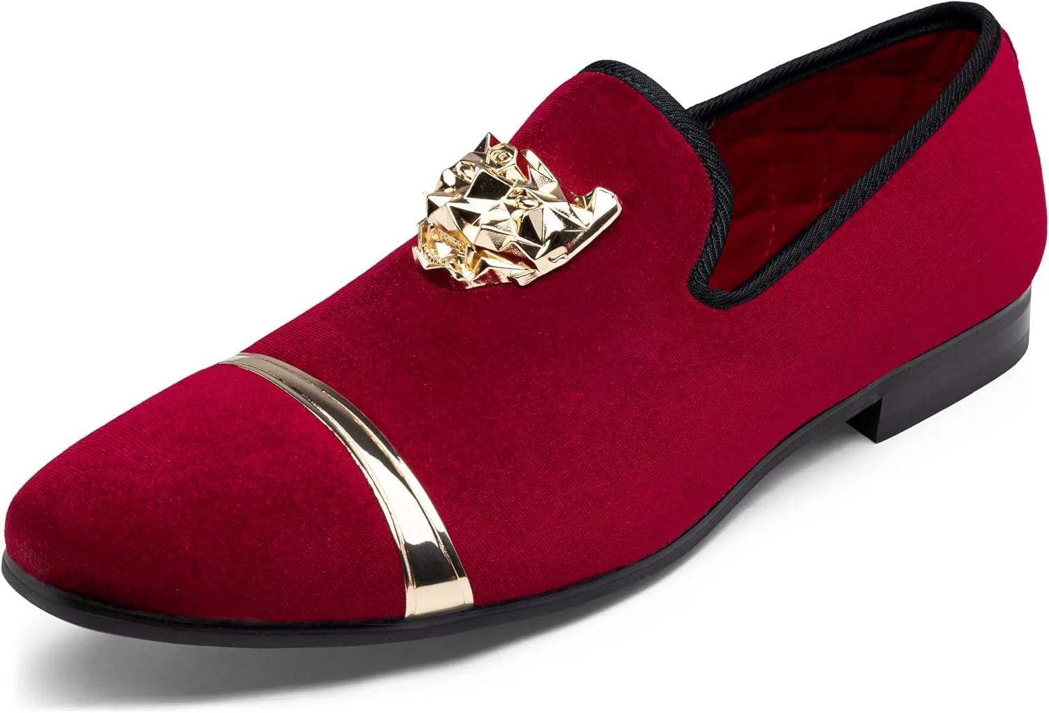 Jousen Men's Loafers Velvet Slip On Dress Men Shoes Soft Vintage Luxury Mens Wedding Party Prom Shoes for Men