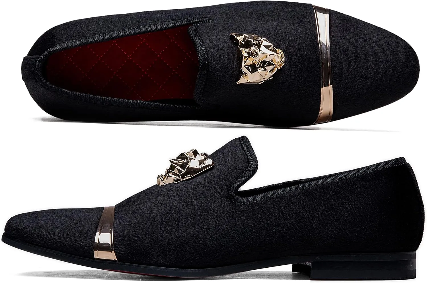 Jousen Men's Loafers Velvet Slip On Dress Men Shoes Soft Vintage Luxury Mens Wedding Party Prom Shoes for Men