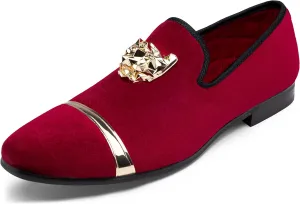 Jousen Men's Loafers Velvet Slip On Dress Men Shoes Soft Vintage Luxury Mens Wedding Party Prom Shoes for Men