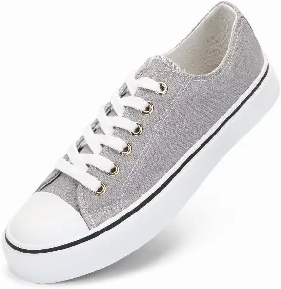 JUDIS Women’s Lace Up Canvas Shoes Low Top Fashion Sneakers Casual Tennis Walking Shoes