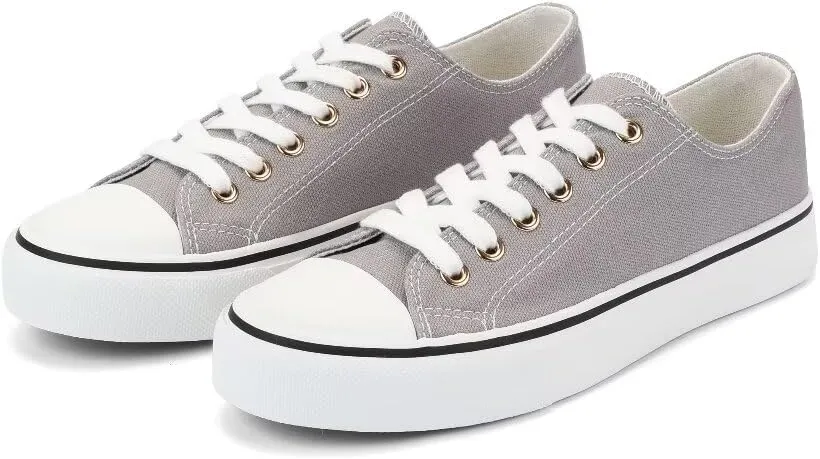 JUDIS Women’s Lace Up Canvas Shoes Low Top Fashion Sneakers Casual Tennis Walking Shoes