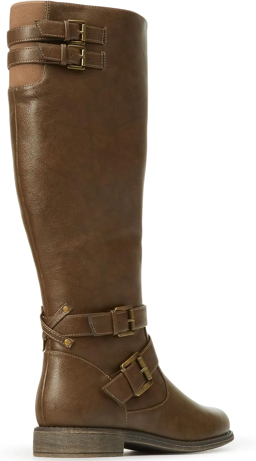 JustFab Noel Flat Boots for Women - Women's Boots, Riding Boots, Knee High Boots for Women, Womens Boots & Booties - Casual Boots for Women