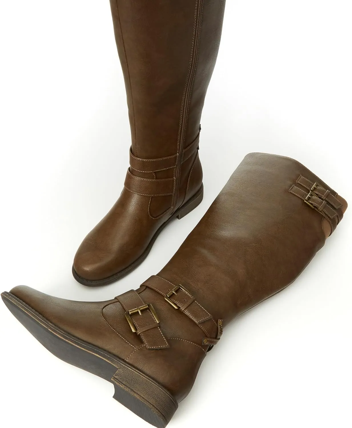 JustFab Noel Flat Boots for Women - Women's Boots, Riding Boots, Knee High Boots for Women, Womens Boots & Booties - Casual Boots for Women