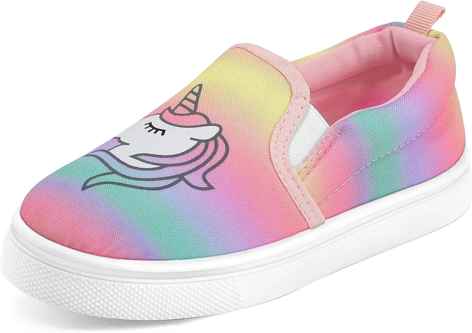 K KomForme Toddler Girls Boys Shoes Little Kids Slip on Canvas Sneakers for Running/Walking
