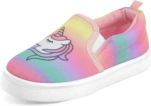 K KomForme Toddler Girls Boys Shoes Little Kids Slip on Canvas Sneakers for Running/Walking
