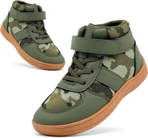 Kids High Top Barefoot Shoes Boys Girls Wrestling Shoes Anti-Skid Adventure Hiking Boots