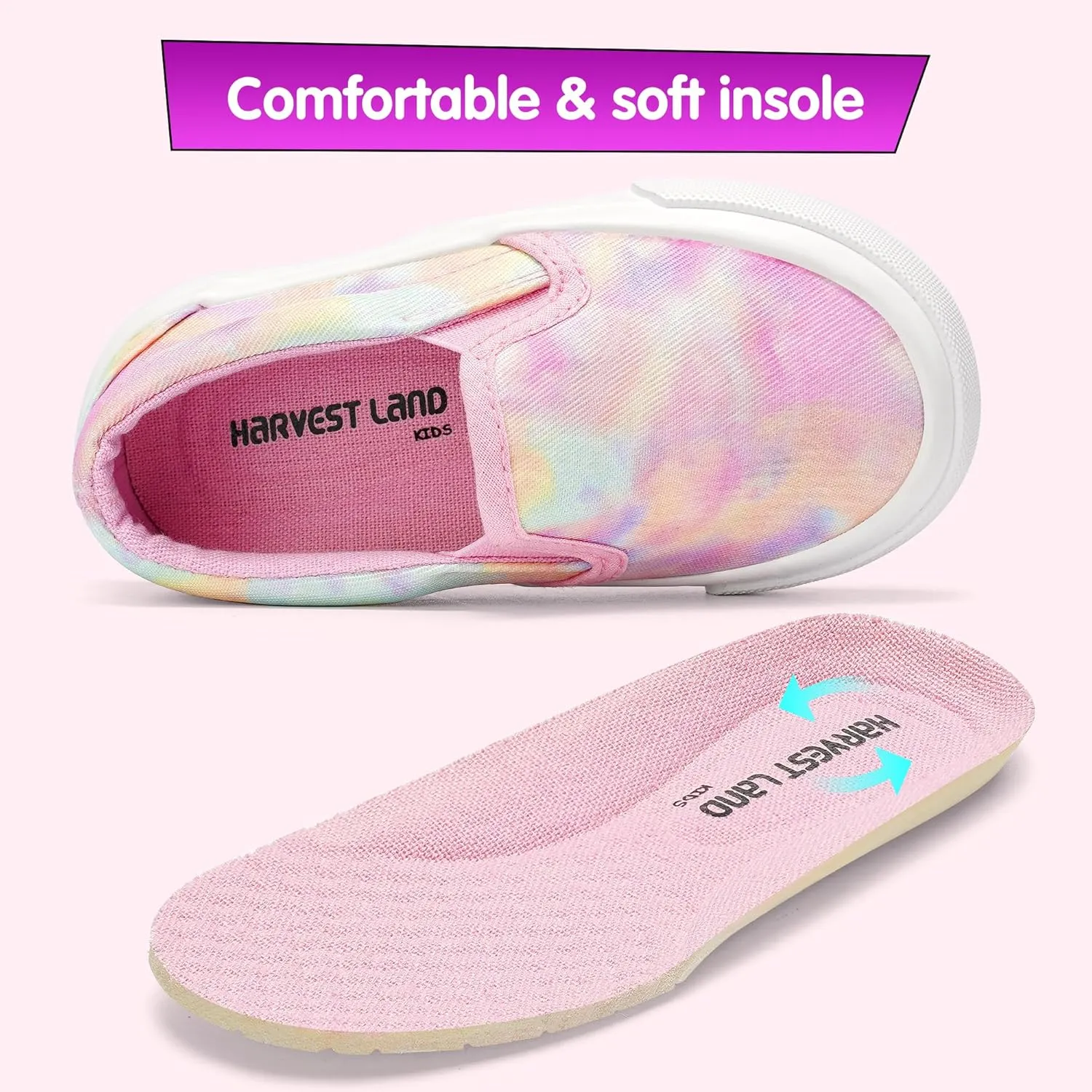 Kids Shoes Toddlers Canvas Sneakers Slip-on Comfortable Light Weight Causal Running Tennis Shoes for Boys Girls(Toddle/Little Kids/Big Kids)