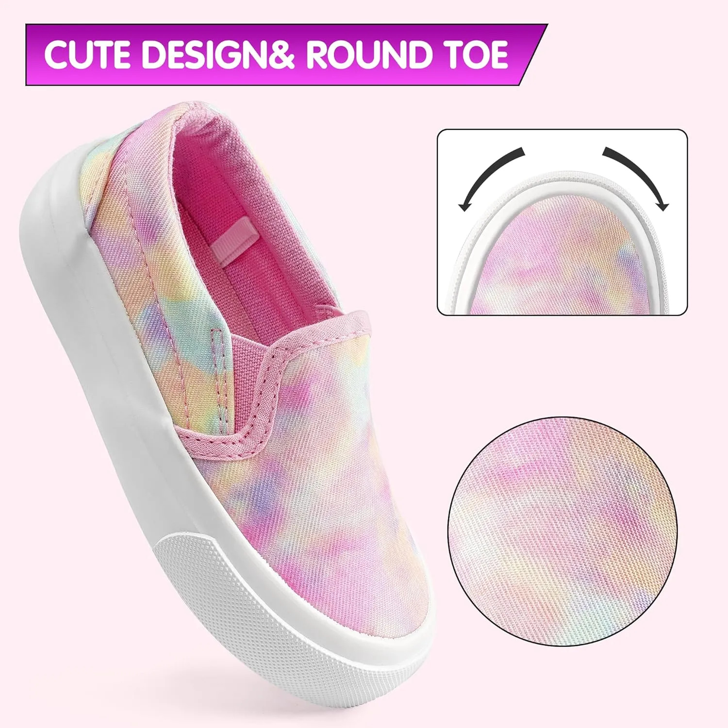 Kids Shoes Toddlers Canvas Sneakers Slip-on Comfortable Light Weight Causal Running Tennis Shoes for Boys Girls(Toddle/Little Kids/Big Kids)