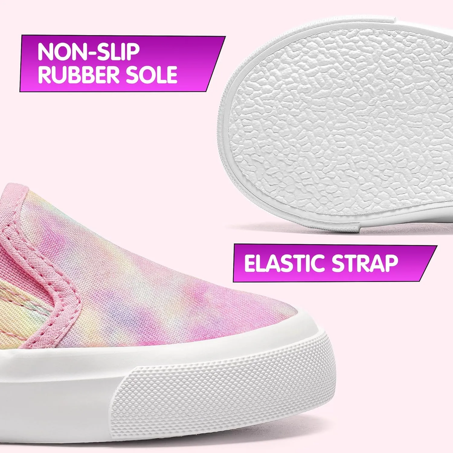 Kids Shoes Toddlers Canvas Sneakers Slip-on Comfortable Light Weight Causal Running Tennis Shoes for Boys Girls(Toddle/Little Kids/Big Kids)