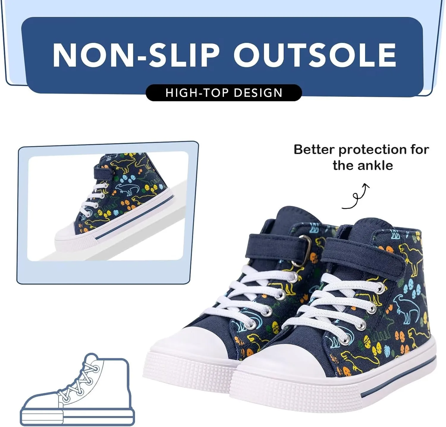Kids Toddler Sneakers Girls Boys High Top Canvas Shoes Unisex-Child Casual Shoes