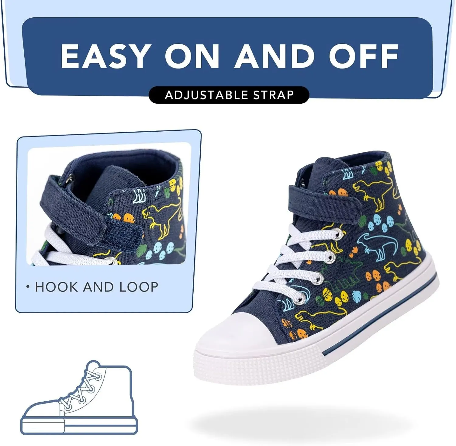 Kids Toddler Sneakers Girls Boys High Top Canvas Shoes Unisex-Child Casual Shoes
