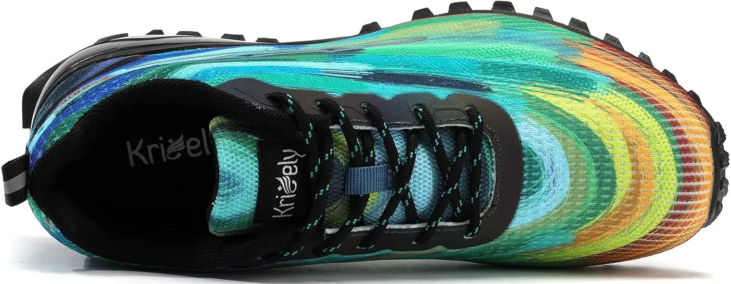 Kricely Men's Trail Running Shoes Fashion Walking Hiking Sneakers for Men Tennis Cross Training Shoe Outdoor Snearker Mens Casual Workout Footwear