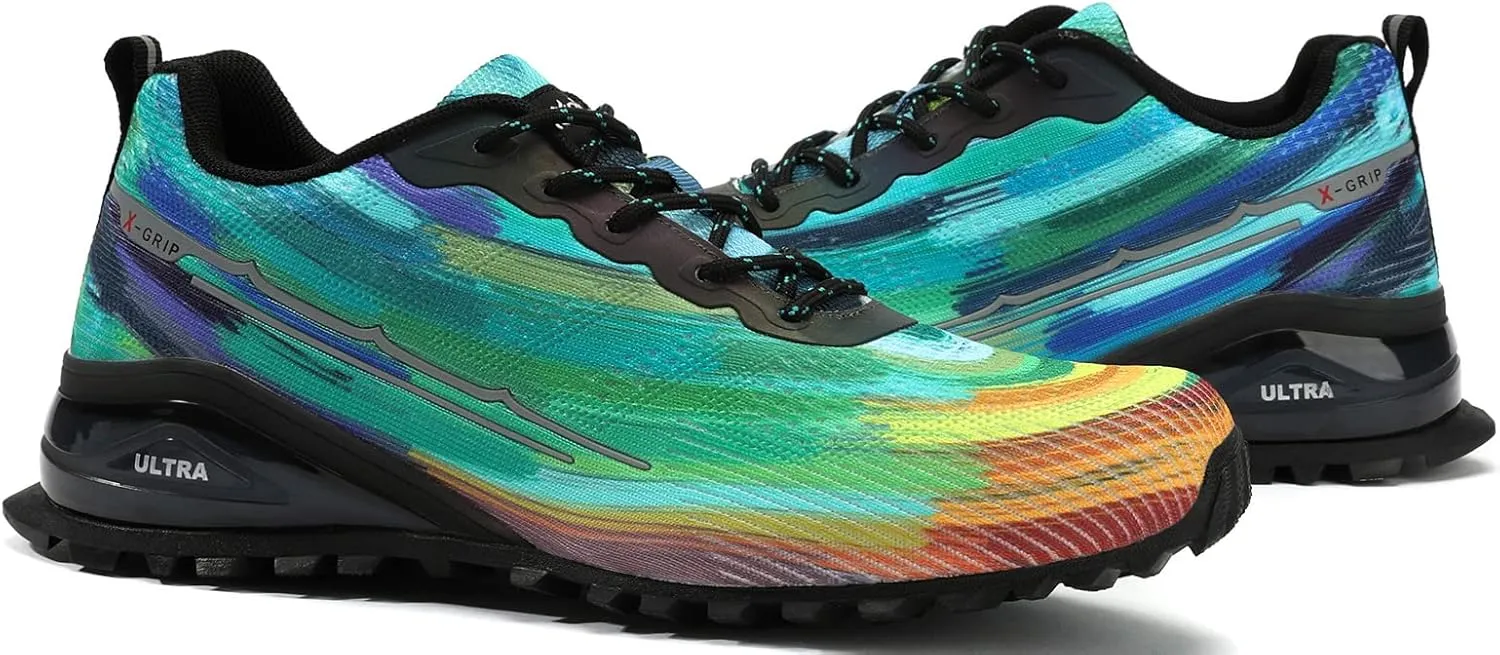 Kricely Men's Trail Running Shoes Fashion Walking Hiking Sneakers for Men Tennis Cross Training Shoe Outdoor Snearker Mens Casual Workout Footwear
