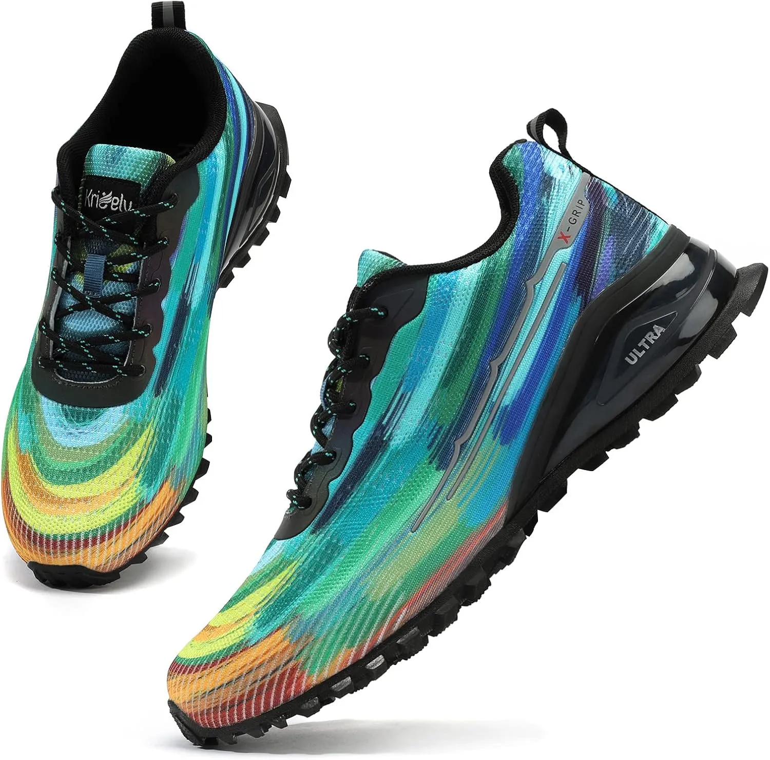 Kricely Men's Trail Running Shoes Fashion Walking Hiking Sneakers for Men Tennis Cross Training Shoe Outdoor Snearker Mens Casual Workout Footwear