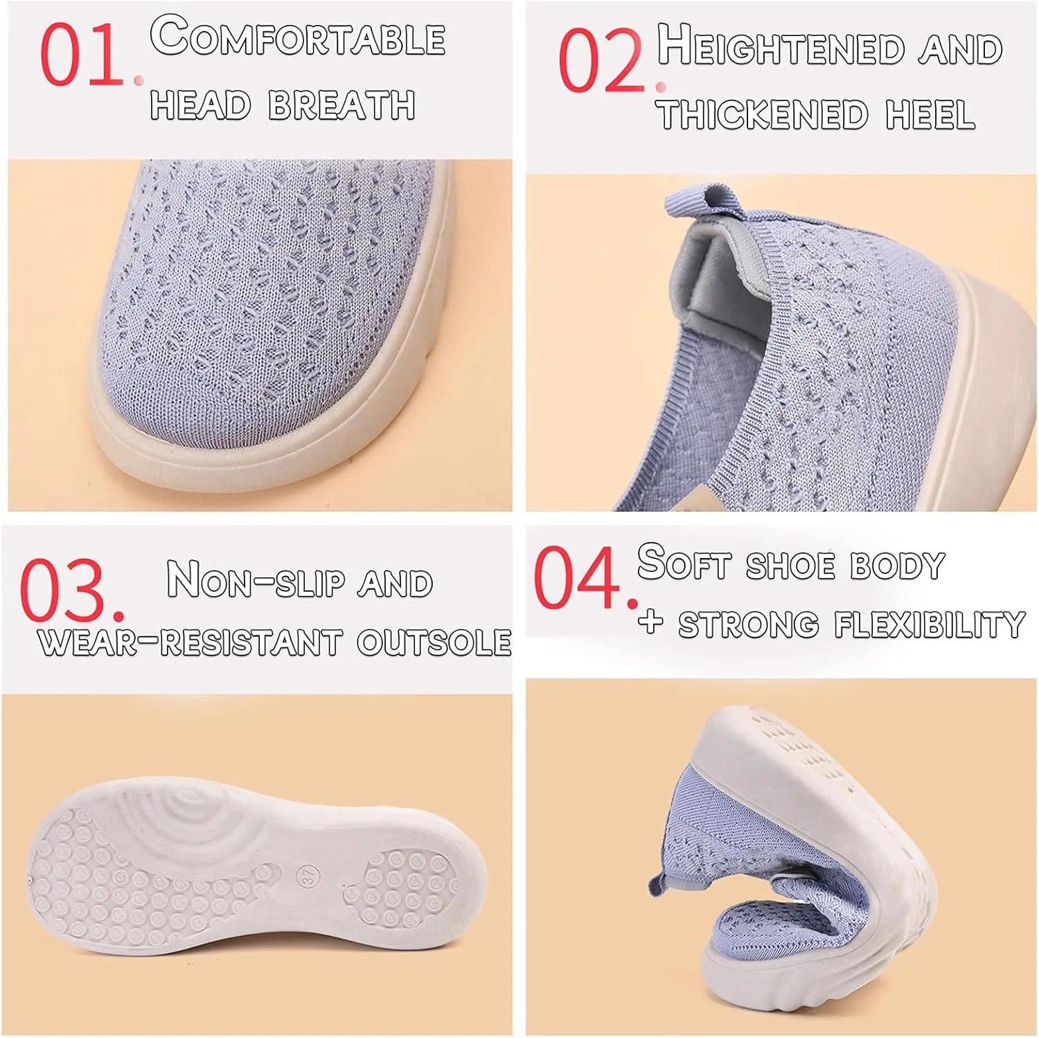 Ladies' Breathable Slip-On Sneakers, Lightweight & Anti-Slip, Ideal for Travel and Daily Walks, Perfect Casual Loafers for Spring, Summer, and Fall.