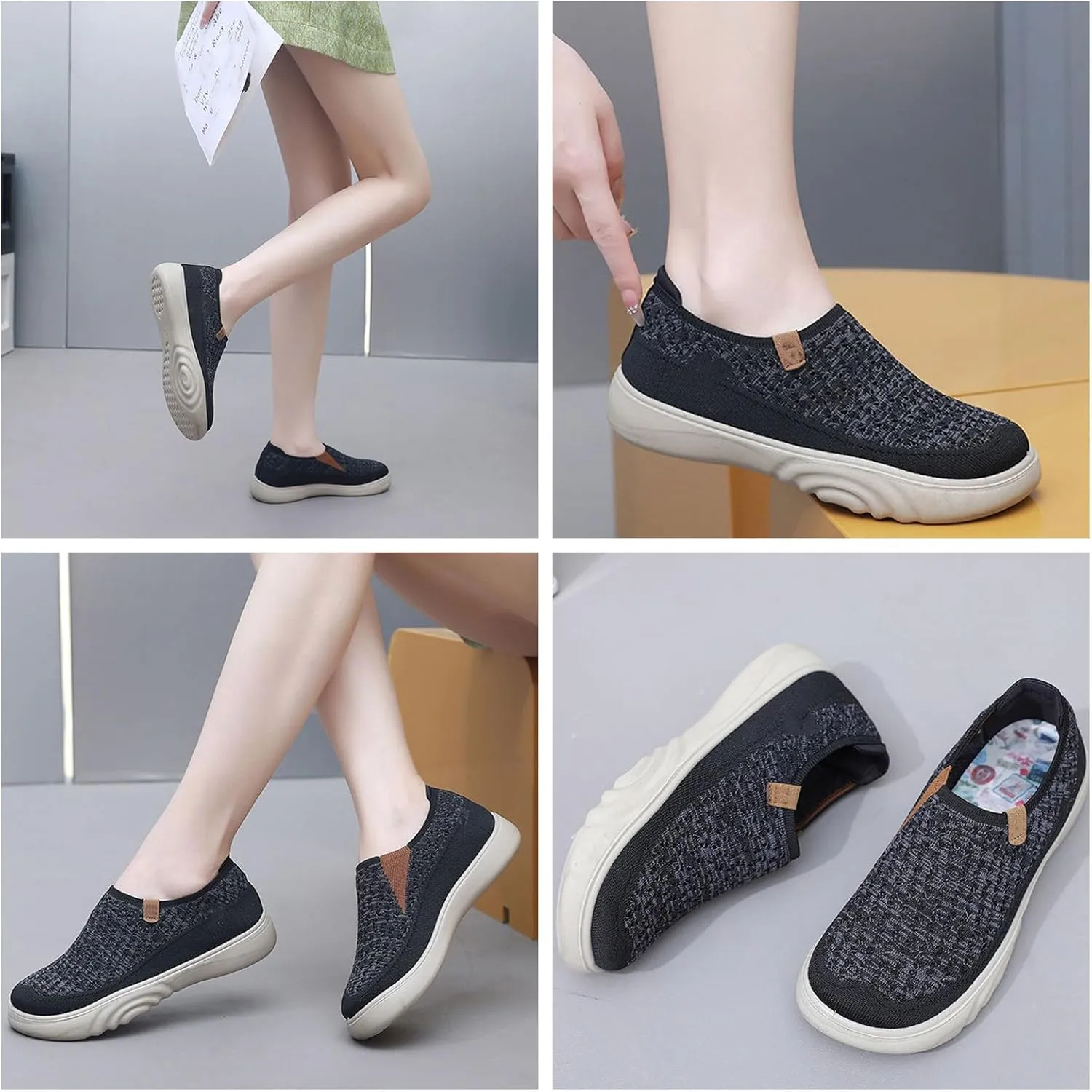 Ladies' Breathable Slip-On Sneakers, Lightweight & Anti-Slip, Ideal for Travel and Daily Walks, Perfect Casual Loafers for Spring, Summer, and Fall.