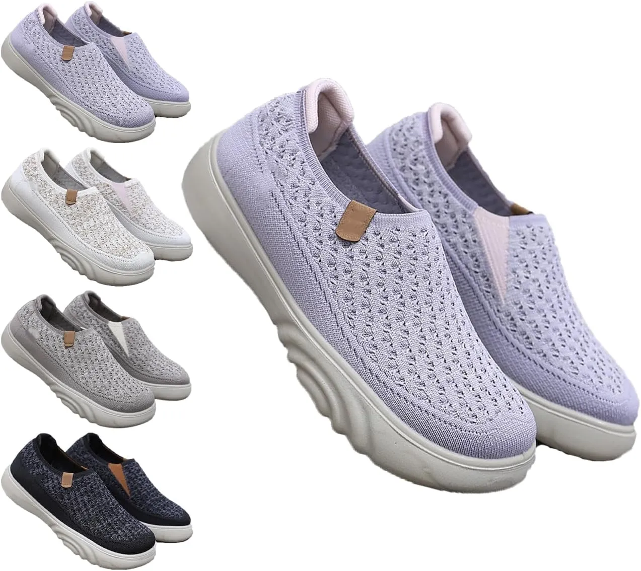 Ladies' Breathable Slip-On Sneakers, Lightweight & Anti-Slip, Ideal for Travel and Daily Walks, Perfect Casual Loafers for Spring, Summer, and Fall.