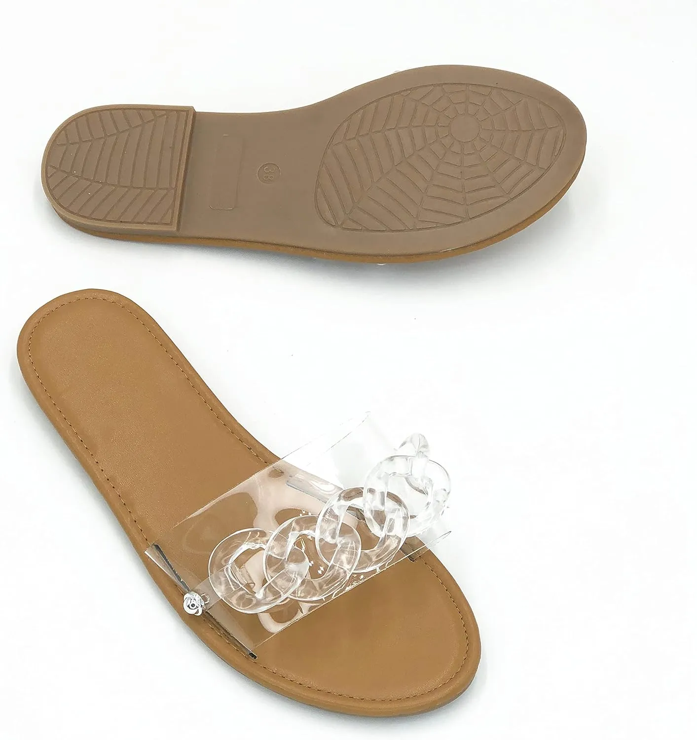 Ladies slipper shoes chain style bands style outdoor indoor flat with sandals.