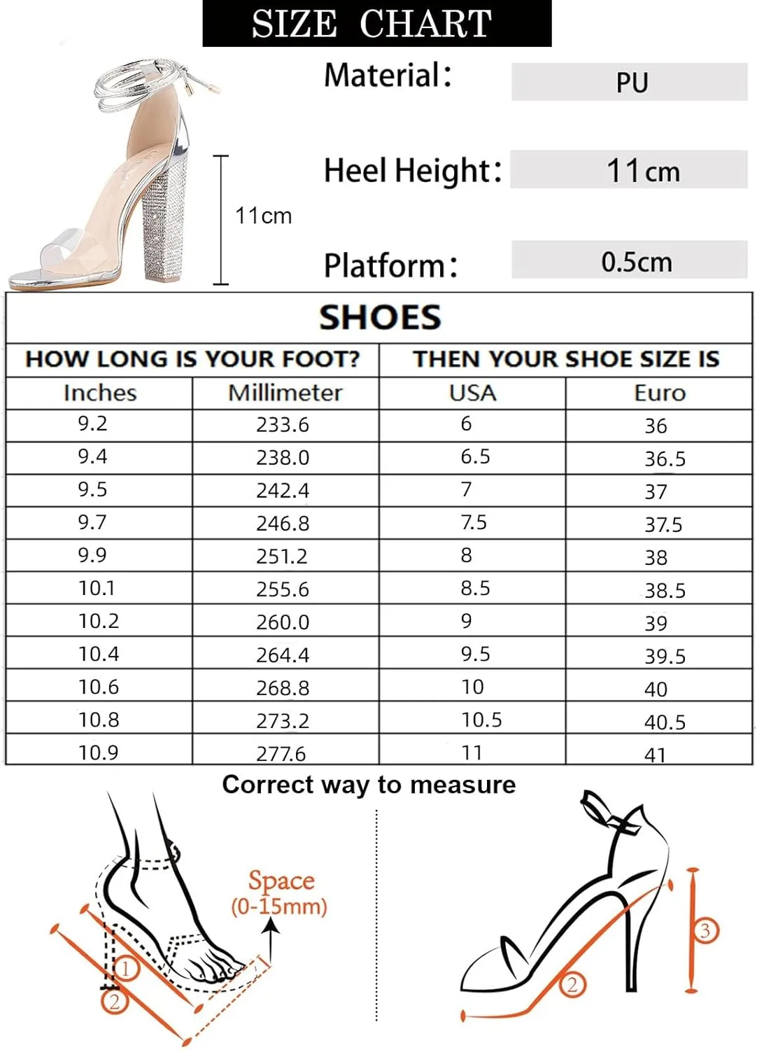 LALA IKAI Chunky Heels Sandals for Women Comfy Open Toe Strappy Rhinestone High Heeled Sandals White Silver Gold Black Ankle Clear Heels for Party Wedding