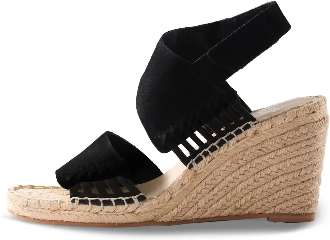 landing craft Platform Wedge Sandals for Women,Magenta Gold Red Black Yellow Espadrille Womens Wedge Sandals Open Toe Ankle Strap High Heel Wedges Summer Dressy Sandals -3.4Inch
