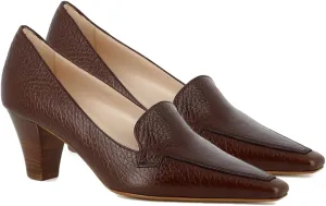 LEHOOR Women Vintage Chunky Block Heel Pumps Shoes Pointed Square Toe Slip On Formal Office Work Business Loafers Shoes