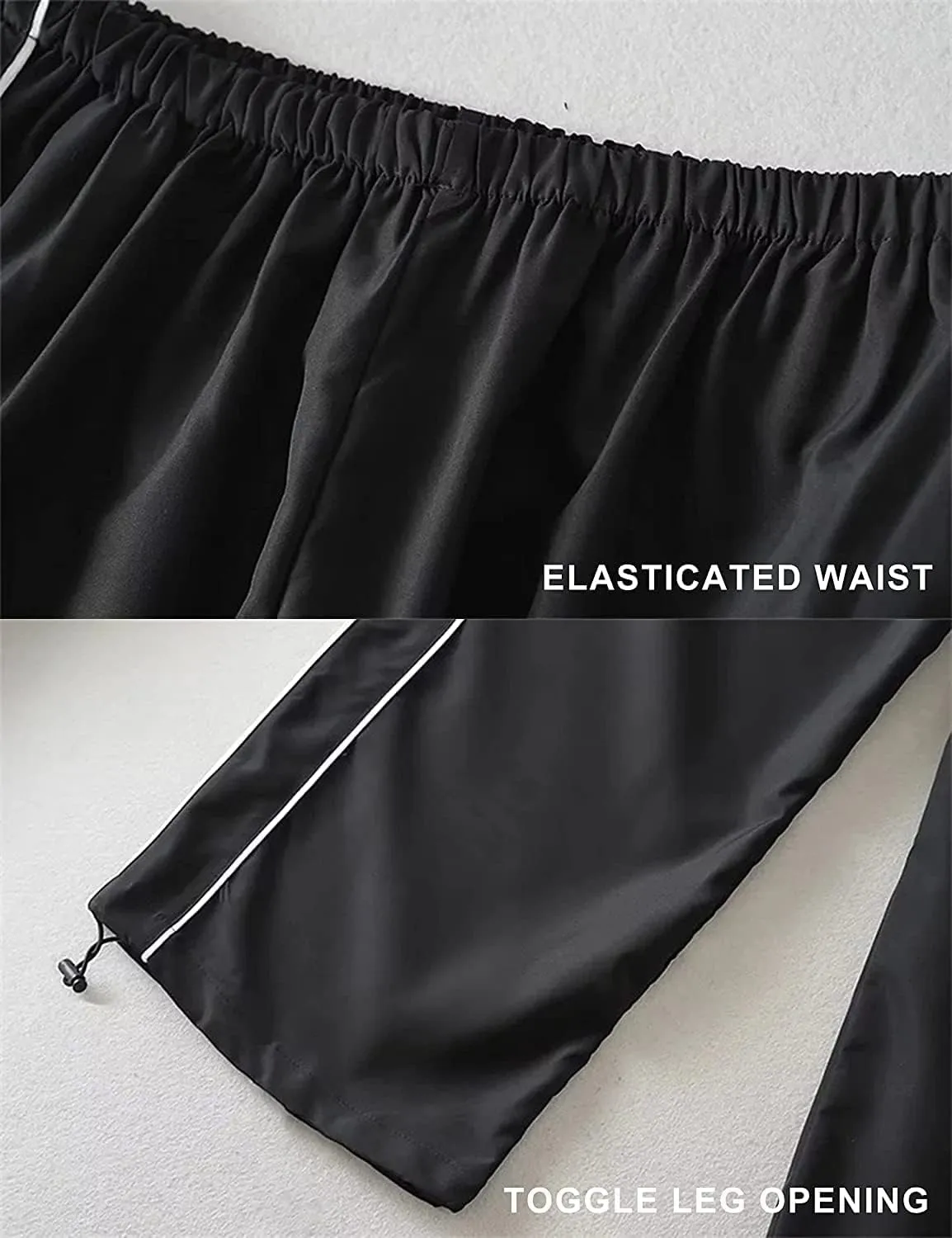Lianlive Womens Parachute Pants Wide Leg Baggy Y2K Track Pants for Women