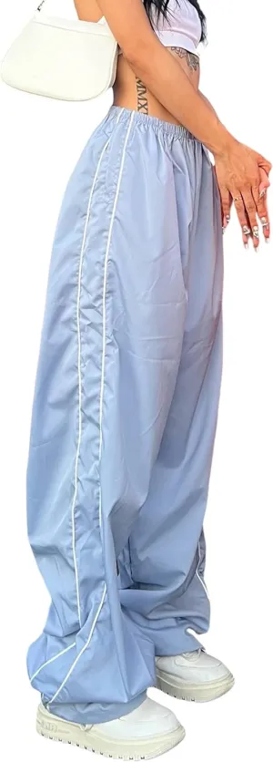 Lianlive Womens Parachute Pants Wide Leg Baggy Y2K Track Pants for Women