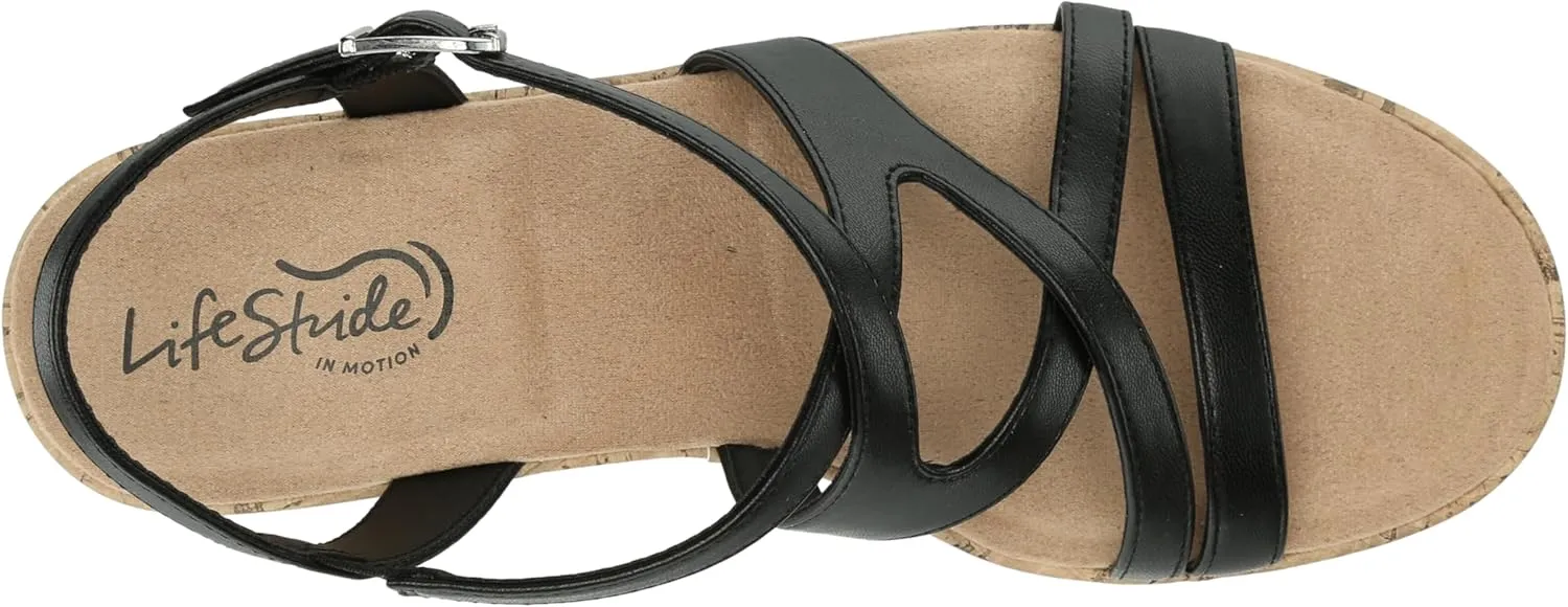 LifeStride Women's Bailey Strappy Platform Wedge Sandals