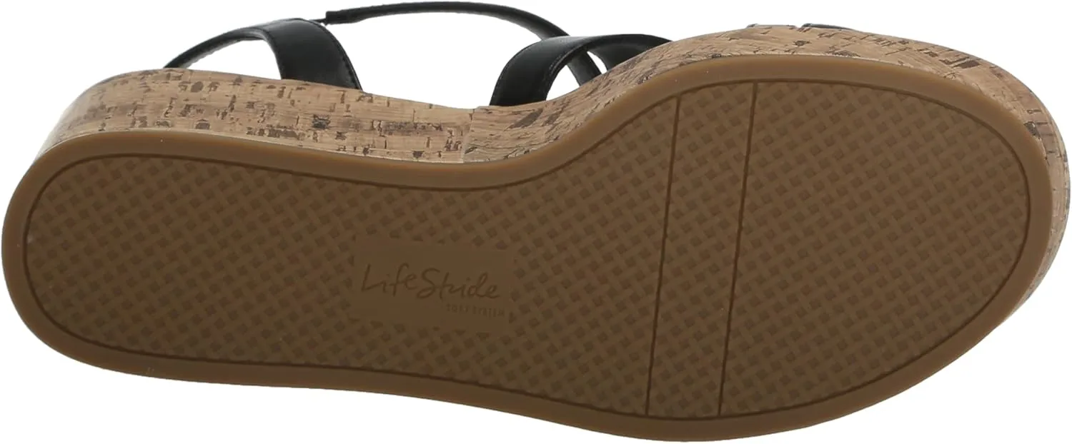 LifeStride Women's Bailey Strappy Platform Wedge Sandals