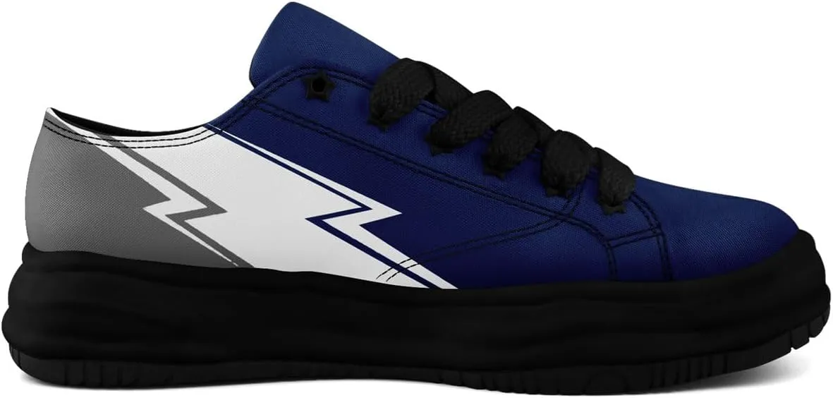 Lightning Canvas Sneakers Comfortable Casual Walking Sports Shoes for Men Women Non-slip Lace-up Flat Tennis Trainers