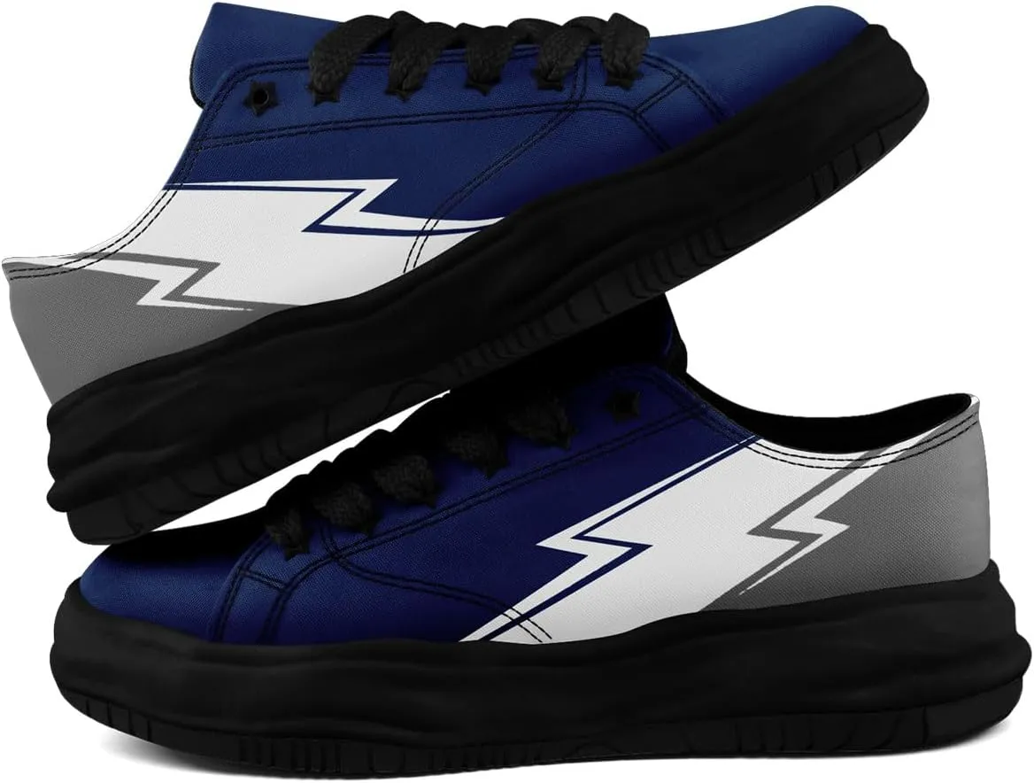 Lightning Canvas Sneakers Comfortable Casual Walking Sports Shoes for Men Women Non-slip Lace-up Flat Tennis Trainers
