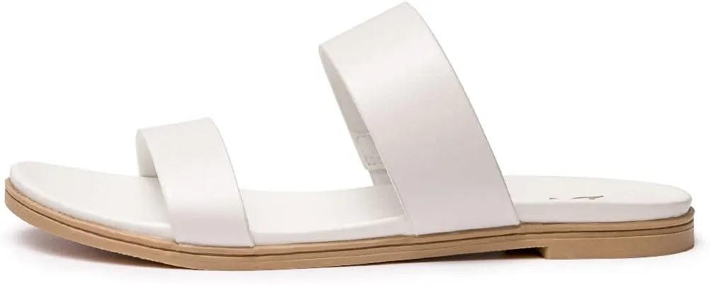 LM Women's Slide Sandals Two Band Slip On Flat Sandals Casual Summer Sandals