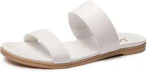 LM Women's Slide Sandals Two Band Slip On Flat Sandals Casual Summer Sandals