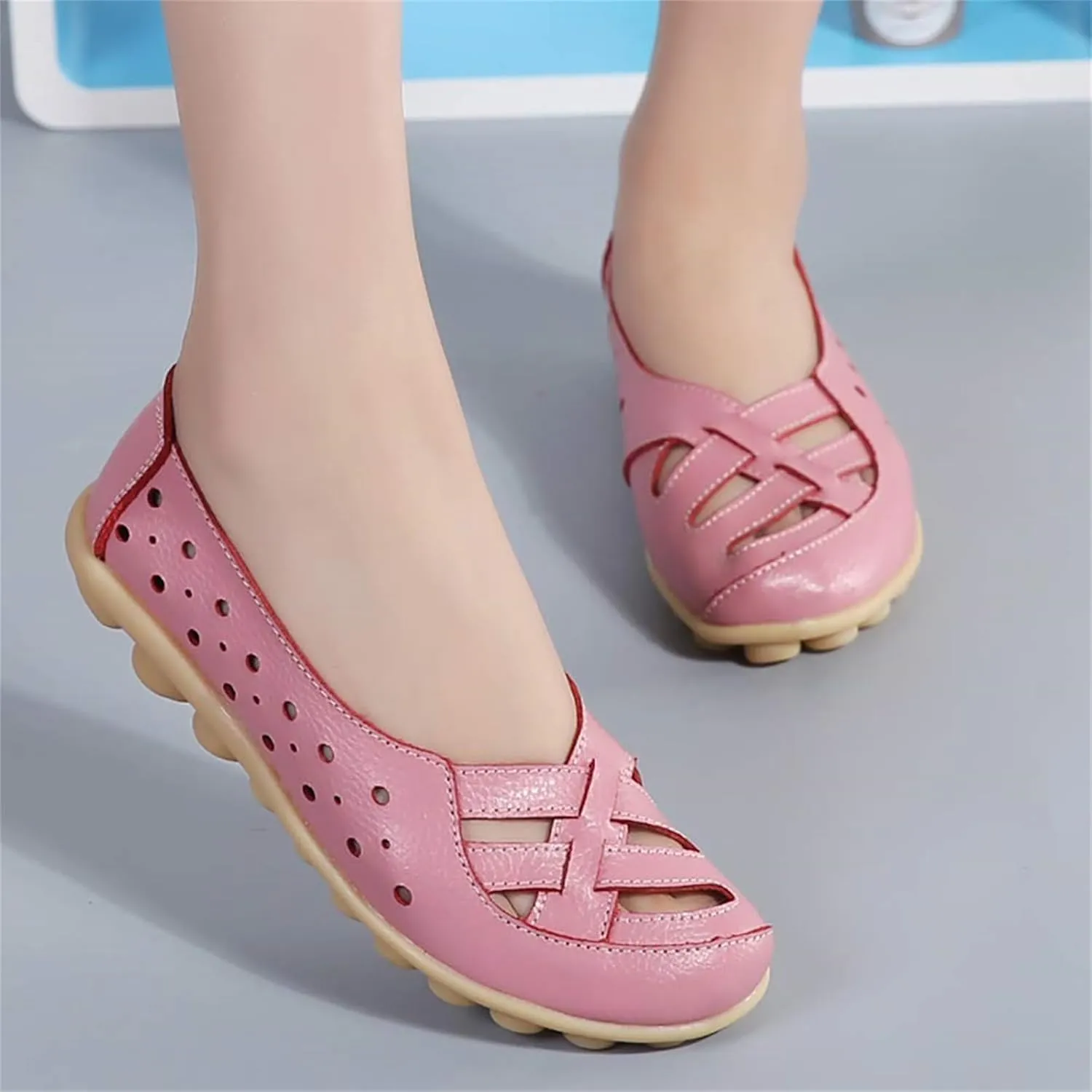 Loafer Casual Flats for Women Penny Comfort Slip On Shoes Wide Width Walking Orthopedic Loafers Comfortable Moccasins Breathable Lightweight Round Toe Nurse Loafer Driving Walking Flat Work Shoes
