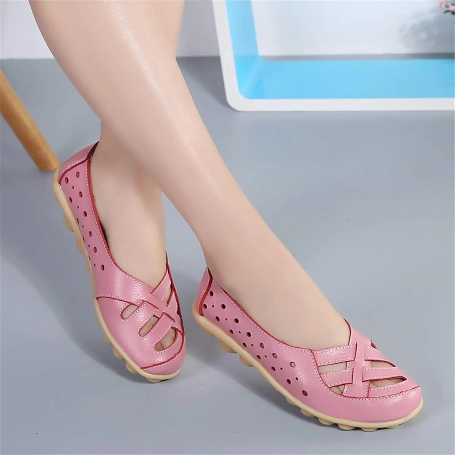 Loafer Casual Flats for Women Penny Comfort Slip On Shoes Wide Width Walking Orthopedic Loafers Comfortable Moccasins Breathable Lightweight Round Toe Nurse Loafer Driving Walking Flat Work Shoes