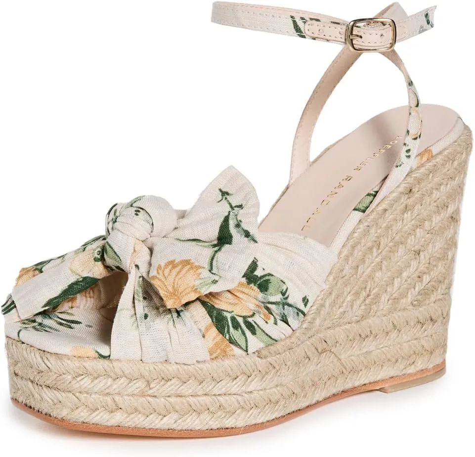 Loeffler Randall Women's Peri Pleated Knot Wedge Espadrilles