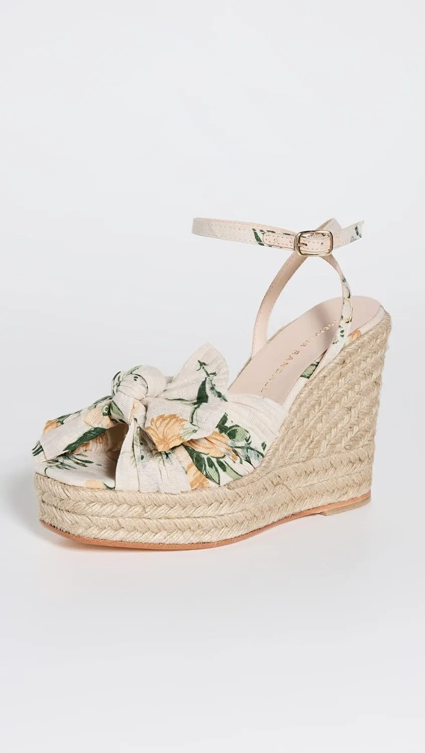 Loeffler Randall Women's Peri Pleated Knot Wedge Espadrilles