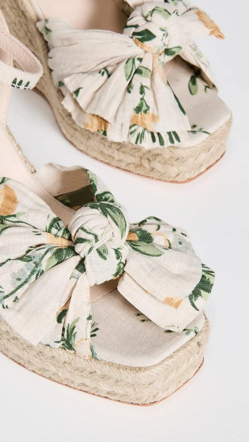 Loeffler Randall Women's Peri Pleated Knot Wedge Espadrilles